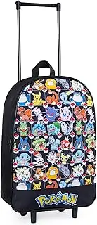 [Pokémon] Kids Foldable Trolley Suitcase 15”, 10.5 litres 2 Wheels Black (S/15inch -10.5L, Black AOP)