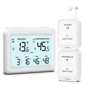 Fridge Thermometer, 3.7In HD LCD Screen Refrigerator Thermometer with Alarm, Max
