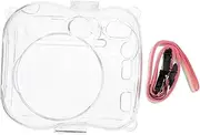 SHINEOFI Transparent Instant Camera Case for Camera Bag with Shoulder Strap Scratch Protection for Hiking Commuting and Travel