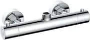 ENKI, Dune, T32, Chrome, Thermostatic Shower Mixer Valve, Bar Shower Mixer Valve, Anti Scald Device, Modern Design, Constant Temperature Control, Top Outlet, for Rigid Riser Rails or Slider Rails