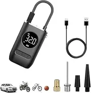 MINYII Tire Inflator Portable Air Compressor - 150PSI Cordless Air Pump for Car Tires with Pressure Gauge LED Light, Electric Bike Tire Pump for Car Motorcycle Bicycle Ball, Car Accessories
