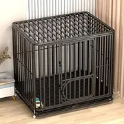 Crates For Dogs,Dog Crate With Removable Tray, Dog Cage Kennel For Large Dogs, Heavy Duty Dog Carrier With Lockable Wheels, For Medium/large High Anxiety Dogs With Double Door And Tray(Black,43.3*27.6