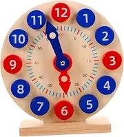 Toyvian 1 Set Clock Learning Educational Wooden Clock Model for Recognition Fun Math Teaching Tool for Present for Intellectual Development