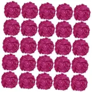 30 Pcs Silk Hydrangea Heads Artificial Flowers Heads and Stems Fake Deep Rose