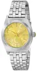 Nixon Women's Small Time Teller Stainless Steel Silver/Neon Yellow A3991898