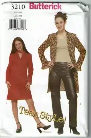 Butterick Sewing Pattern 3210 Teen Juniors Dress Pants Size 1/2-7/8
