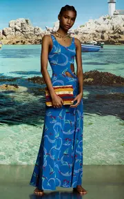 [Rabanne] Cutout Jersey Maxi Dress