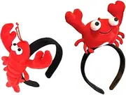 [Gogogmee] 2pcs Lobster and Crab Headband Crab Hair Hoop Lobster Hair Hoop Crayfish Hair Band Hair Clasp Hair Hoops Lobster Hairhoops Party Headdress Cartoon Headwear Crab Lobster Headdress