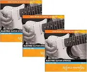 World Rhythm Electric Guitar Strings - Light (.010 - .046) Gauge Strings with Spare High 'e' Strings - 3 Pack