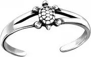 [SAE99] 925 Sterling-Silver Toe Ring (Adjustable) (Turtle), Sterling Silver, silver