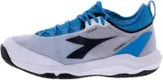 Diadora Men's Speed Blushield Fly 3+AG Tennis Shoes, White/Black, 14 D Medium US