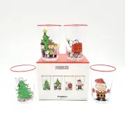 Williams Sonoma Peanuts Christmas Tumblers Drinking Glasses Snoopy NEW