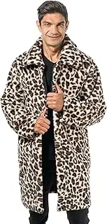 [Chaks] Adult Short Plush Leopard Print Jacket or Coat for Carnival, Festival, Party Fashion
