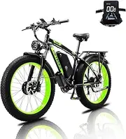 [QIKAITU] 2000W Electric Bike for Adults | 23AH Removable Lithium Battery 32MPH| 90km Range | All-Terrain Commuter & Off-Road Bicycle, 26 x 4'' Fat Tire Ebike & Cruise Control, Smart LCD Display