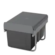 Domestique 30L Twin Slide Out Concealed Waste Bin - Low Profile - for a 400mm Cabinet - Bottom Mounted