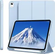 KVTVOU for iPad (A16) 11th/10th Generation Case (11 Inch/10.9 Inch, 2025/2022) with Pencil Holder, Slim Trifold Stand Smart Cover with Soft TPU Back, Auto Wake/Sleep for iPad 11/10th Gen, Sky Blue