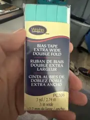 Wrights Double Fold Bias Tape .5"X3yd-Aqua