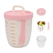 daasigwaa Fresh Fruit Salad Storage Cup To Go With Folding Handle, Lids, Fork