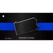 Pennsylvania Thin Blue Line Novelty Metal Key Chain KC-8919