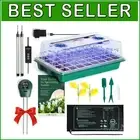 Complete 40-Cell Seed Starter Tray with Grow Lights & Pest Control Traps