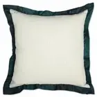 2 Vue Varadero Euro Pillow Shams Beige Teal Flange 100% Cotton Zippered Closure