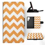 FLIP CASE FOR SAMSUNG GALAXY|ORANGE ZIG ZAG PATTERN SHAPE #4