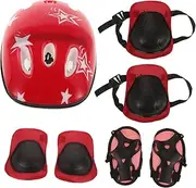 1Set Roller Skating Protective Gear Helmet with Elbow Knee Pads Durable Safety Pads for Boys for Skating Biking and Outdoor Activities