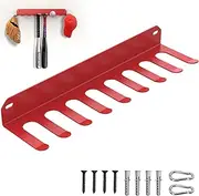 Yuleimy Baseball Bat Holder Rack - Metal Baseball Softball Bat Hanger Racks Caddy - Clips for Dugout Fence or Mounts on Wall to Storage and Display Holds 16 Player Bats,Red
