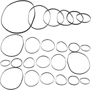 Hoement Record Repair Accessories 50pcs Flat Belts for Tape Recorder Cassette Tape Machine and Turntable Belt