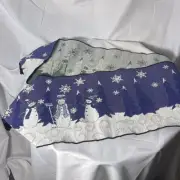 Table Expressions Christmas Table Runner Snowman Blue Tapestry Tassel Chenille