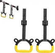 [Generic] 2pcs Pull Up Rings - Gymnastics Rings, Cute Bear Shape Exercise Rings Set | Portable Trapeze Bar Rings Exercising | Calisthenics Rings, Home Fitness Equipment, Pull Up Assistance for Kids