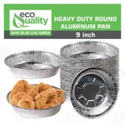 9" Round Aluminum Foil Pans Disposable Containers for Baking Meal Prep 400pc