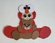 Tickle Me Elmo with Bear. Scrapbook, Card making Paper Piecing
