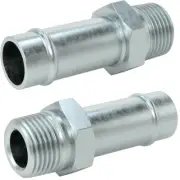 (2 Pack) 3/4" Hose Barb Bead x 1/2" NPT Male Zinc Plated Steel Beaded Fitting