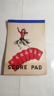 Vintage Unused Canasta Score Pad Dancing Girl Graphics Summitville Reds Lot of 2