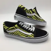 Vans Men's Shoe's "Old Skool" -- (Zebra) Green Sheen/Black