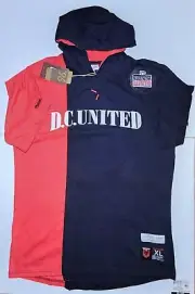 NWT Mitchell & Ness DC United MLS Short Sleeve Hoodie Size XL
