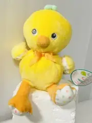 Magic Years yellow baby duck plush polka dots spring Easter NWT 7”