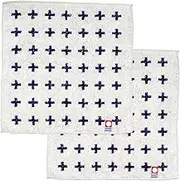 Nishio IBT-303-10-2P Imabari Towel Certified Hand Towel, Set of 2, Made in Japan, 100% Cotton, 7.9 inches (20 cm), Double-Sided Pile, Water Absorbent, Cross Pattern, Imabari Mini Towel Handkerchief