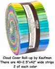Cloud Cover Jelly Roll-Up 2.5" wide strips cotton quilt fabric Kaufman Light