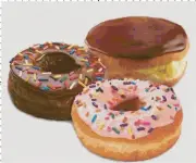 Handmade Donut Counted Cross-Stitch Pattern Needlepoint Chart