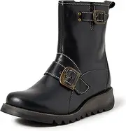 [Fly London] Women's Biker Ankle Boots, Brown Dk Brown 001, 7