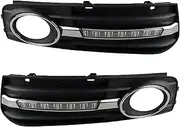 GHFA Daytime Running Lights - Compatible with Audi A4/A4L B8 2009 20010 2011 2012, DRL Fog Lamp Covers, White Light Strips, Plug & Play Installation (1Set)