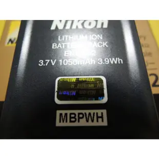 國祥公司貨 盒裝 原廠電池 NIKON EN-EL12 適用 nikon coolpix A1000 W300 B600