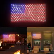 Leisure world 384 LEDs American Flag Net Lights, 6.6ft x 3.3ft Super Bright W...