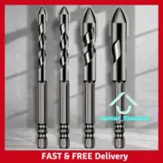 4X Drill Set Hex Tile Drill Bit Glass Ceramic Bric Hex Shank Cross Spear Head AU
