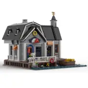 MOC-91130 Modular Building: Dock Model with Interior and Boat 2158 Pieces