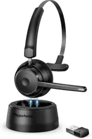 Bluetooth Headset, Mopchnic Wireless Headset with Upgraded Microphone AI Noise C
