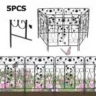 P&P 5pcs Decorative Iron Garden Fence Panels Outdoor Animal Barrier Dog Pet Fencing
