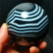 TOP 434G Natural Polished Banded Agate Crystal Sphere Ball Healing WD897